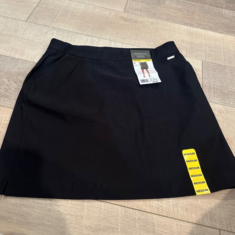 RAFAELLA WOMENS BLACK SKORT MEDIUM NEW FUNCTIONAL POCKETS - Picture 2 of 10